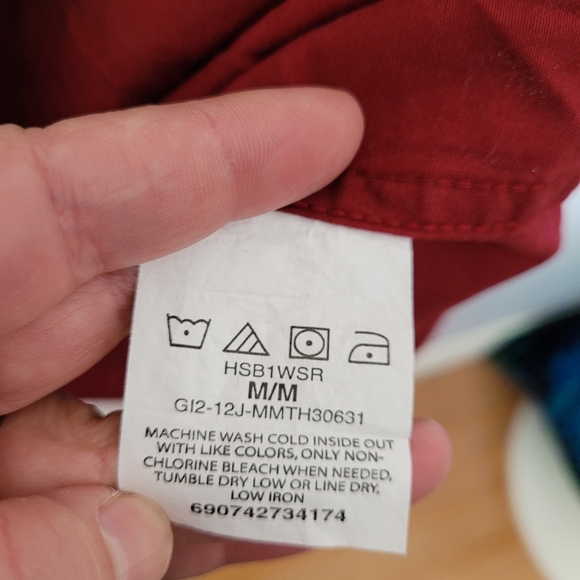 Mens Medium Red Short Sleve Shirt - Picture 3 of 4